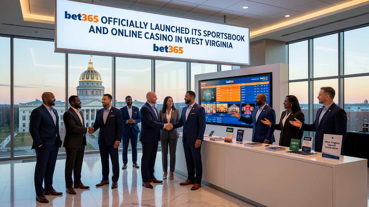 Sports betting lounge inside a Louisiana casino with multiple screens and betting kiosks
